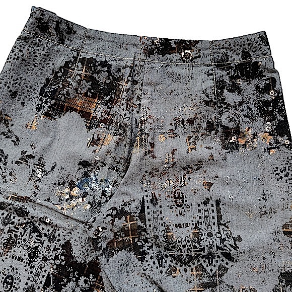 Fibers Barbara Lesser size 29 very unique gray black gold straight leg pants EUC - Picture 11 of 16